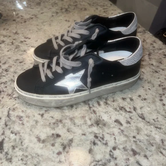 Golden Goose Black and Silver Hi Stars - Picture 5 of 5